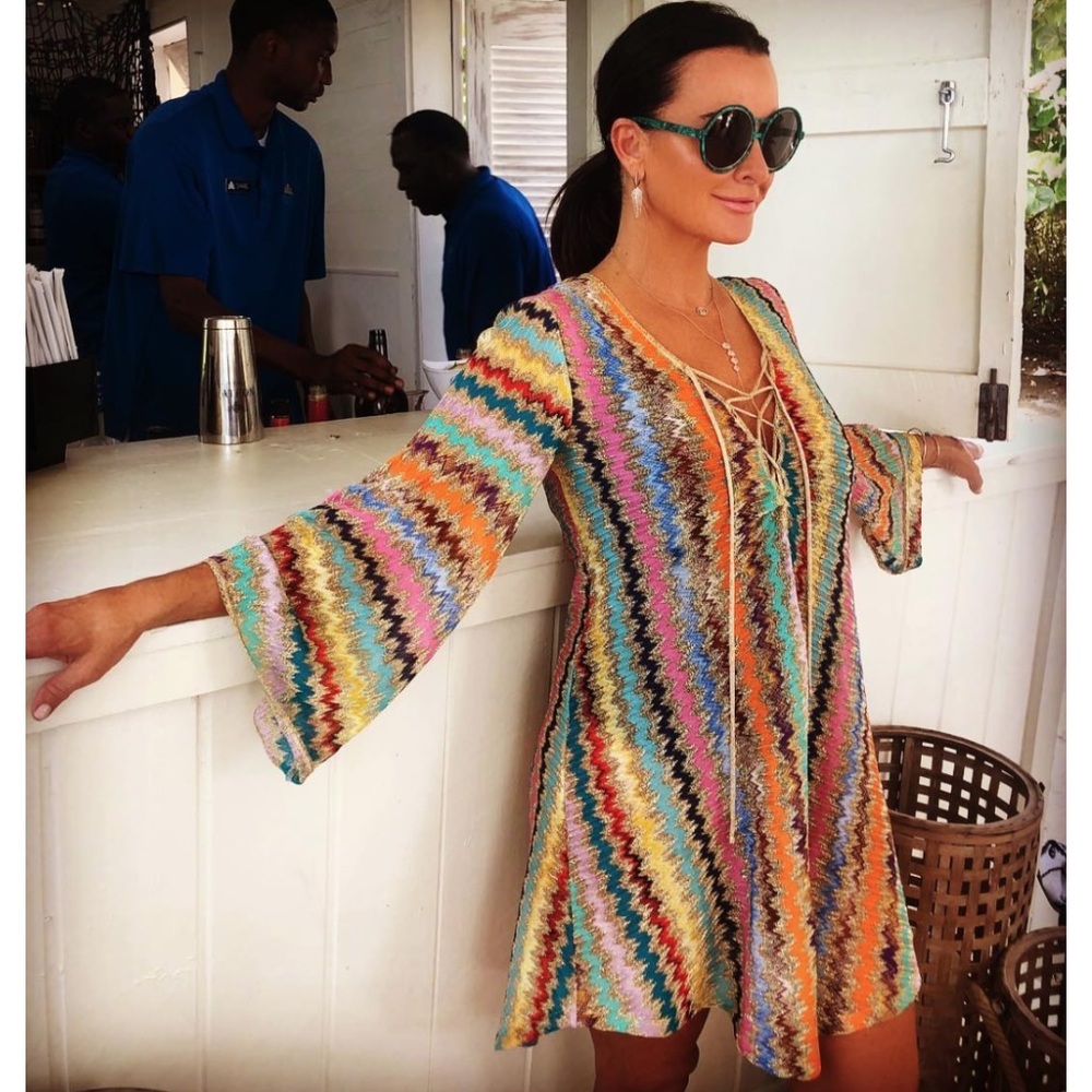 RARE! Missoni Chevron Black and Rainbow Cover Up